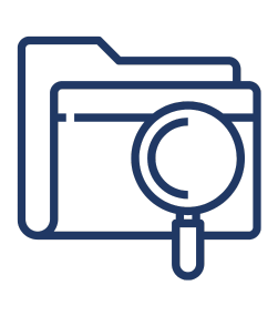 Decorative icon of a folder with a magnifying glass. Click to be taken to DoDAAC search.